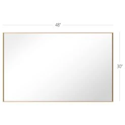 LEDEL Rectangle Framed Bathroom Vanity Mirror Accent Wall Mirror, Gold, 48"w X 30"h -Laural Home Shop 75216d370332b1a0 3626 w800 h800 b1 p0