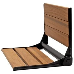 Crosslinks 18" ADA Compliant Folding Teak Wood Shower Bench Seat Medical Wall Mount Black -Laural Home Shop 7521928c02101edb 9707 w800 h800 b1 p0