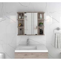 FM FURNITURE Valdez Medicine Cabinet, Light Gray 13 FM FURNITURE Valdez Medicine Cabinet, Light Gray -Laural Home Shop 7561141703650d44 7965 w800 h800 b0 p0