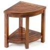 Alateak Corner Wood Bath Spa Shower Stool Table Bench Shelf Storage Assembled