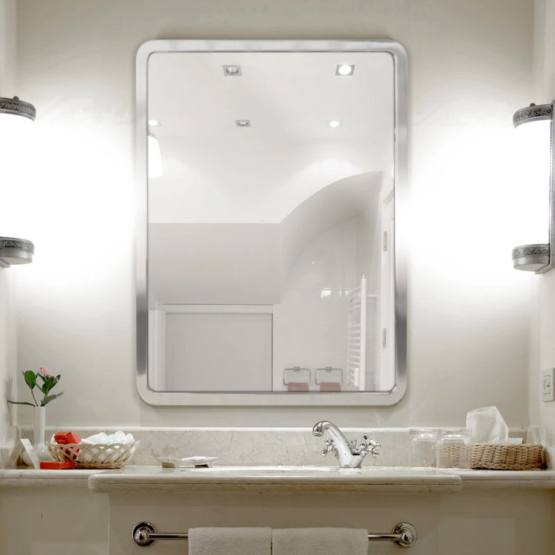 Head West, Inc. Head West Brushed Nickel Rounded Accent Mirror, 24x30" 4 Head West, Inc. Head West Brushed Nickel Rounded Accent Mirror, 24x30" - Image 2