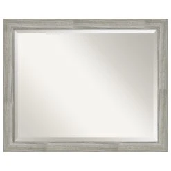 Amanti Art Dove Greywash Narrow Beveled Bathroom Wall Mirror - 31.5 X 25.5 In.