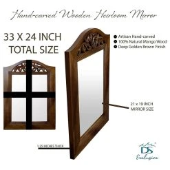 DecorShore ™ Handcrafted Solid Framed Wooden Mirror Carved And Real Wood Mirror, Arch Shape 16 DecorShore ™ Handcrafted Solid Framed Wooden Mirror Carved And Real Wood Mirror, Arch Shape -Laural Home Shop 76b1680a01a6245a 5228 w800 h800 b1 p0