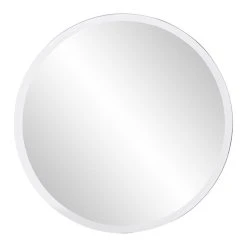 HomeRoots Furniture HomeRoots 12" X 12" Minimalist Round Mirror With Beveled Edge -Laural Home Shop 76b184610065bde8 6004 w800 h800 b1 p0