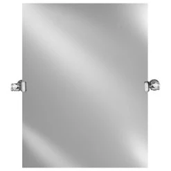 Afina Corporation Radiance Frameless Polished Edge Transitional Tilt Mirror, Polished Nickel, 30"x