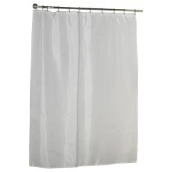 Carnation Home Fashions Standard-Sized Polyester Fabric Shower Curtain Liner In White