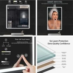 Blossom Kitchen & Bath Supply Fogless, Dimmable, Color Temperature Adjustable LED Mirror, 36x36 22 Blossom Kitchen & Bath Supply Fogless, Dimmable, Color Temperature Adjustable LED Mirror, 36x36 -Laural Home Shop 7701e9b80e4ff3eb 9878 w800 h800 b0 p0