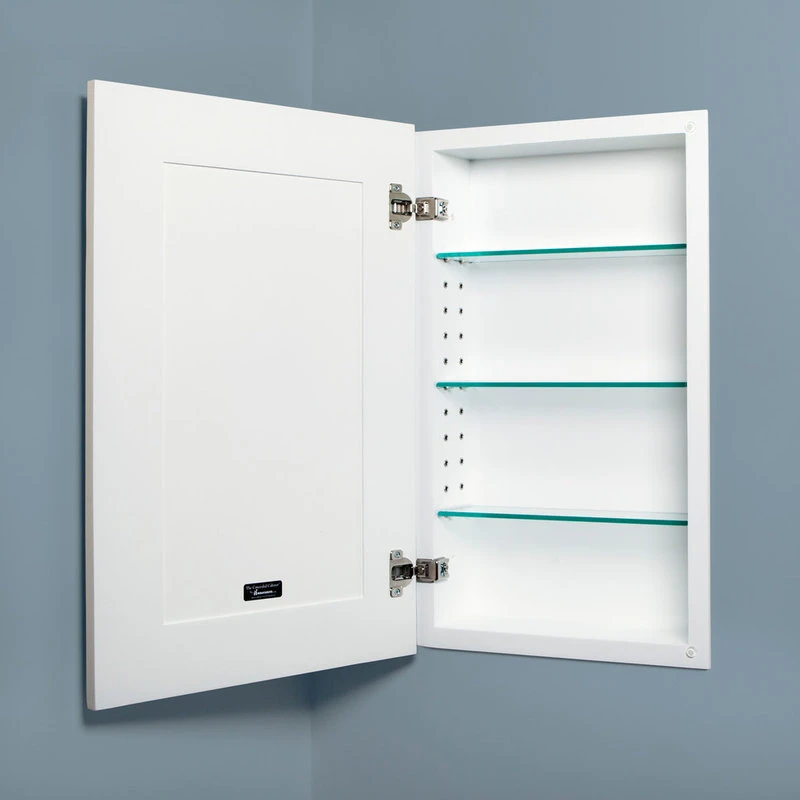 Fox Hollow Furnishings Shaker Style Recessed Medicine Cabinet, White, 14"x24" 5 Fox Hollow Furnishings Shaker Style Recessed Medicine Cabinet, White, 14"x24" - Image 3