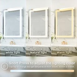 Wellfor Frameless LED Lighted Dimmable Bathroom Vanity Mirror With Defogger, 24"x36" -Laural Home Shop 78710a9603720dad 7293 w800 h800 b0 p0