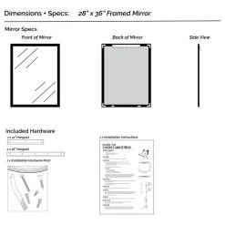 FrameMyMirror Kendall Framed Wall Mirror, Black & Gold, 28"x36" -Laural Home Shop 7881715603ebb6a3 2362 w800 h800 b1 p0