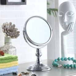 HomeRoots Vintage Pedestal Chrome 7X Magnification Vanity Mirror -Laural Home Shop 7891e155026c2f6b 0868 w800 h800 b0 p0