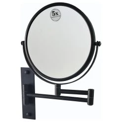 Secret Bath Wall Mount 8" Two Sided Swivel Magnification Mirror, Matte Black -Laural Home Shop 78d1c15e00d4bcab 3621 w800 h800 b1 p0