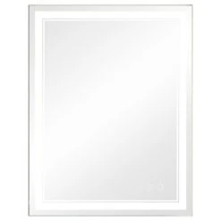 Keonjinn 3-Colors LED Bathroom Mirror, Anti-Fog Memory Dimmable, Sliver, 36x28