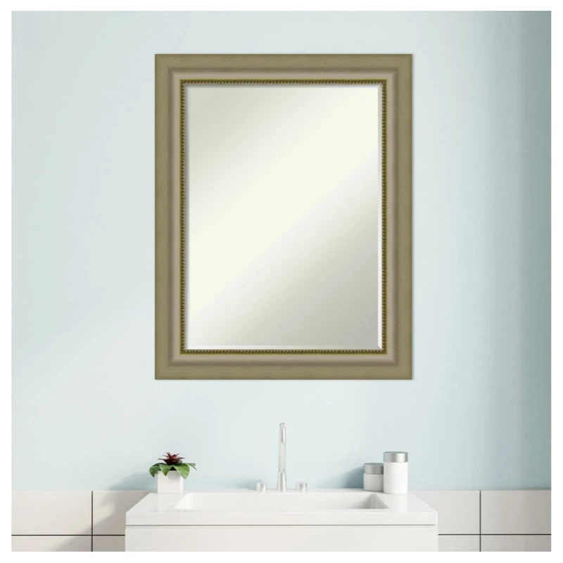 Amanti Art Vegas Silver Petite Bevel Wood Bathroom Wall Mirror 22.75 X 28.75 In. 8 Amanti Art Vegas Silver Petite Bevel Wood Bathroom Wall Mirror 22.75 X 28.75 In. - Image 6