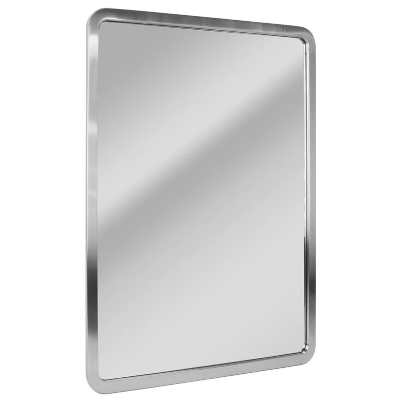 Head West, Inc. Head West Brushed Nickel Rounded Accent Mirror, 24x30" 3 Head West, Inc. Head West Brushed Nickel Rounded Accent Mirror, 24x30"