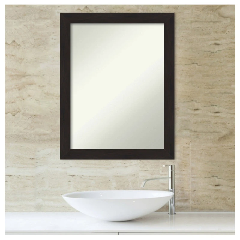 Amanti Art Furniture Espresso Narrow Non-Beveled Bathroom Wall Mirror - 21.5 X 27.5 In. 7 Amanti Art Furniture Espresso Narrow Non-Beveled Bathroom Wall Mirror - 21.5 X 27.5 In. - Image 5
