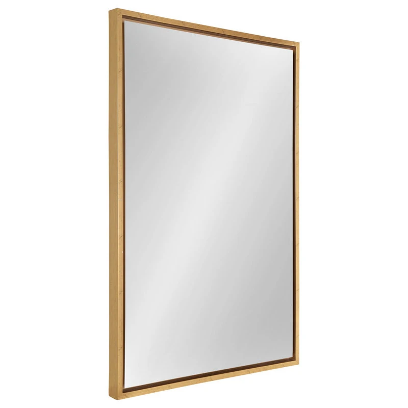 Uniek Evans Framed Floating Wall Mirror, Gold 24x36 3 Uniek Evans Framed Floating Wall Mirror, Gold 24x36
