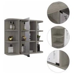 FM FURNITURE Valdez Medicine Cabinet, Light Gray 15 FM FURNITURE Valdez Medicine Cabinet, Light Gray -Laural Home Shop 7a51c4ad03650d46 7965 w800 h800 b1 p0