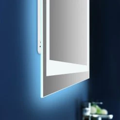 Ove Decors Pria LED 60 X 28 In. Mirror In White And Aluminum Finish -Laural Home Shop 7a914a3e01e86465 3617 w800 h800 b0 p0