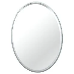 Gatco Fine Bathware 33" Flush Mount Framed Oval Wall Mirror, Chrome