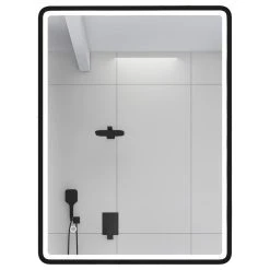 Jims Maison Rectangular Framed Wall-Mount Anti-Fog LED Light Bathroom Vanity Mirror -Laural Home Shop 7b2140e4026bb899 9662 w800 h800 b1 p0