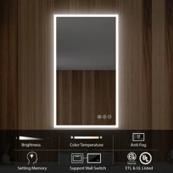 Blossom Kitchen & Bath Supply Fogless, Dimmable, Color Temperature Adjustable LED Mirror, 21x36 -Laural Home Shop 7bf118310120313d 9637 w800 h800 b0 p0