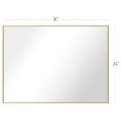 LEDEL Rectangle Framed Bathroom Vanity Mirror Accent Wall Mirror, Gold, 30"wx24"h -Laural Home Shop 7c21079003318bd4 3577 w800 h800 b1 p0