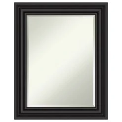 Amanti Art Colonial Black Beveled Bathroom Wall Mirror - 24 X 30 In.