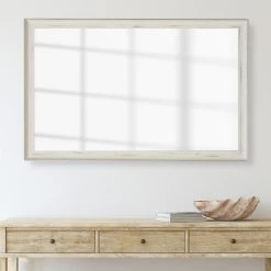 FrameMyMirror Warren White Framed Mirror, 20" X 36"