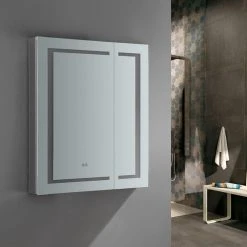 Fresca Spazio Bathroom Medicine Cabinet With LED Lighting And Defogger, 30"x36" -Laural Home Shop 7d015b9c0f08f610 1157 w800 h800 b0 p0