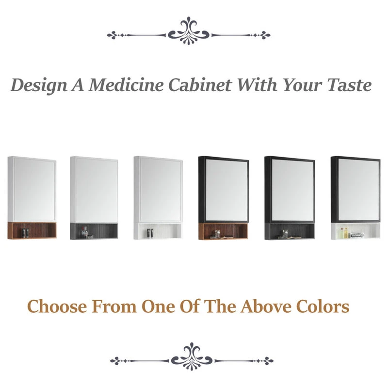 Fine Fixtures Dakota Medicine Cabinet, 21" Wide, White, Teak Shelf 7 Fine Fixtures Dakota Medicine Cabinet, 21" Wide, White, Teak Shelf - Image 5