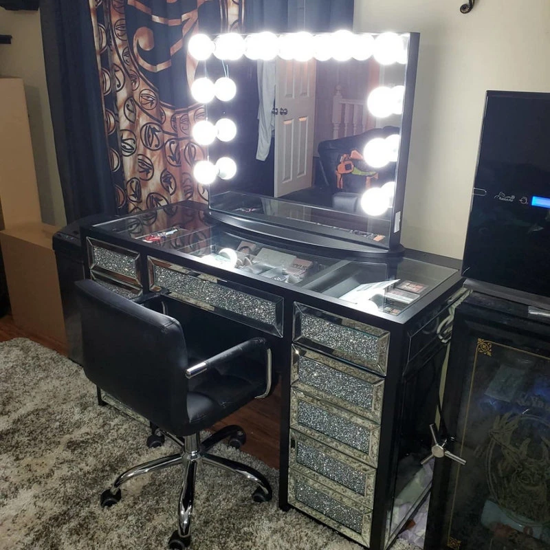 Impressions Vanity Company Hollywood Glow Plus Vanity Mirror, Pro Black, Frosted Bulbs, Non-Bluetooth 4 Impressions Vanity Company Hollywood Glow Plus Vanity Mirror, Pro Black, Frosted Bulbs, Non-Bluetooth - Image 2