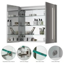 Altair Catola 36" Clear Glass Surface-Mount/Recessed LED Mirror Medicine Cabinet -Laural Home Shop 7d9144d202c4e418 8079 w800 h800 b1 p0