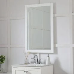 Elegant Furniture & Lighting Anderson Rectangle Vanity Mirror, 24", White -Laural Home Shop 7dd169d800959102 9154 w800 h800 b0 p0