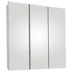 Ketcham Medicine Cabinets/Fred Silver & Company Tri-View Series Medicine Cabinet, 36"x36", Polished Edge