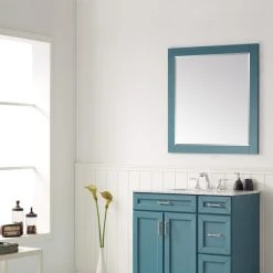 Vinnova Florence Rectangular Bathroom/Vanity Framed Wall Mirror, Royal Green, 36" 6 Vinnova Florence Rectangular Bathroom/Vanity Framed Wall Mirror, Royal Green, 36" -Laural Home Shop 7e11c036009c4652 7222 w800 h800 b0 p0