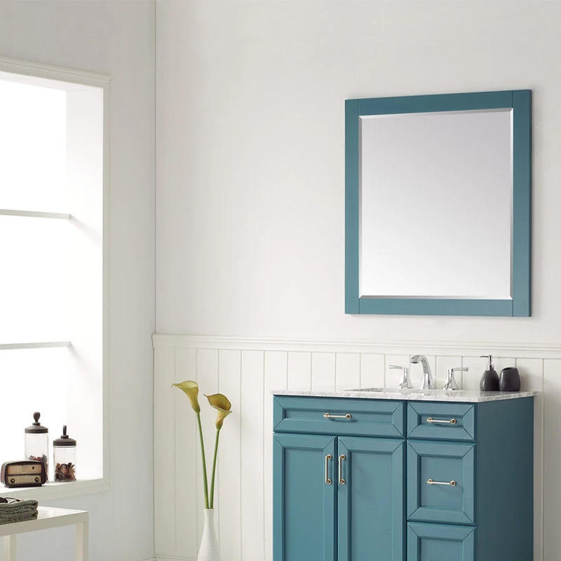 Vinnova Florence Rectangular Bathroom/Vanity Framed Wall Mirror, Royal Green, 36" 4 Vinnova Florence Rectangular Bathroom/Vanity Framed Wall Mirror, Royal Green, 36" - Image 2