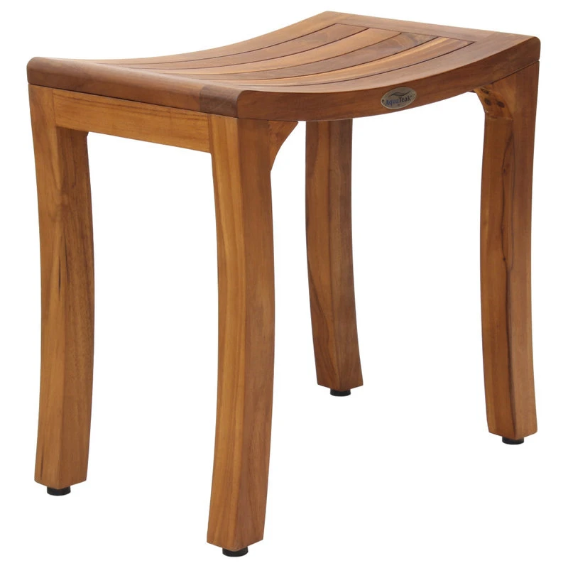 AquaTeak Patented 18" Asia Curve Teak Shower Bench 5 AquaTeak Patented 18" Asia Curve Teak Shower Bench - Image 3