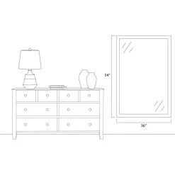 FrameMyMirror Briscoe White Framed Wall Mirror, 36" X 54" -Laural Home Shop 7e815a2803ebb30a 1458 w800 h800 b1 p0