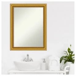 Amanti Art Townhouse Gold Wood Framed Non-Beveled Bathroom Wall Mirror 21.5 X 27.5 In -Laural Home Shop 7ec1795c02bdde1e 5750 w800 h800 b1 p0