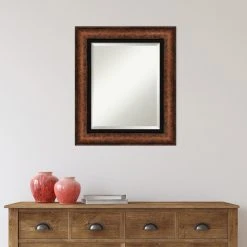 Amanti Art Vogue Bronze Beveled Bathroom Wall Mirror - 22.5 X 26.5 In. -Laural Home Shop 7f818260034463cd 6899 w800 h800 b0 p0