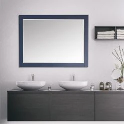 Altair Ivy Rectangular Bathroom Wood Framed Wall Mirror, Blue, 48" 14 Altair Ivy Rectangular Bathroom Wood Framed Wall Mirror, Blue, 48" -Laural Home Shop 7fb1bb8d024482f9 5439 w800 h800 b0 p0