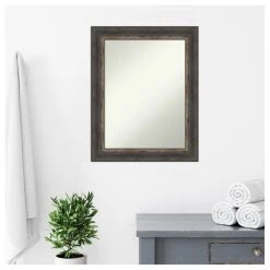Amanti Art Bark Rustic Char Non-Beveled Bathroom Wall Mirror - 23 X 29 In. -Laural Home Shop 7fd11d7802bddc5c 6186 w800 h800 b1 p0