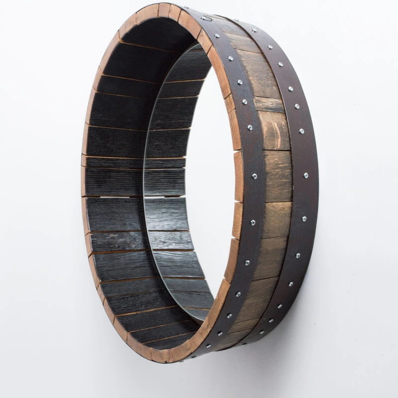 Alpine Wine Design Inverted Bourbon Barrel Mirror 4 Alpine Wine Design Inverted Bourbon Barrel Mirror - Image 2