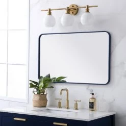 Elegant Furniture & Lighting Elegant Decor MR802236BL Soft Corner Metal Rectangular Mirror, 22"x36", Blue 13 Elegant Furniture & Lighting Elegant Decor MR802236BL Soft Corner Metal Rectangular Mirror, 22"x36", Blue -Laural Home Shop 80914b2401a54a34 7063 w800 h800 b0 p0