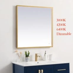 Elegant Furniture & Lighting Modern Brass Led Mirror -Laural Home Shop 8091d38e02832d08 7540 w800 h800 b0 p0