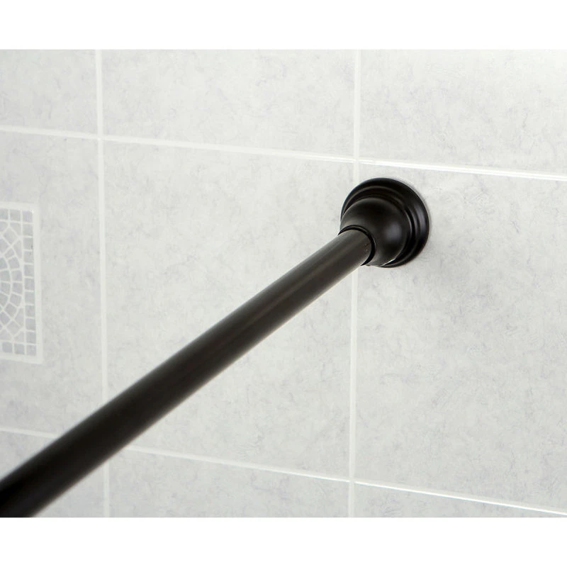 Kingston Brass 72" Tension Shower Rod W/Decorative Flange, Oil Rubbed Bronze 5 Kingston Brass 72" Tension Shower Rod W/Decorative Flange, Oil Rubbed Bronze - Image 3