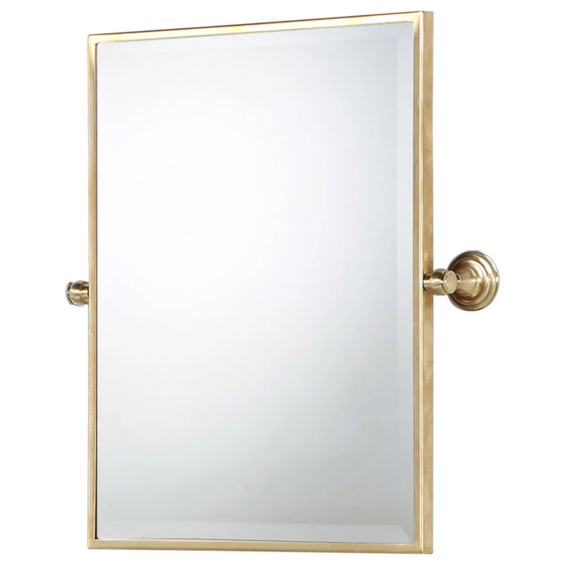 Water Creation Water-Creation Empire 18"x24" In. Metal Rectangular Mirror In Satin Gold PVD 3 Water Creation Water-Creation Empire 18"x24" In. Metal Rectangular Mirror In Satin Gold PVD