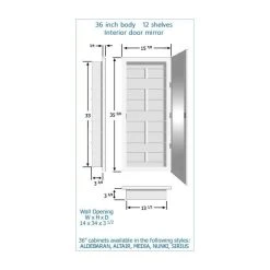 Zaca 26-2-36 Sirius 36" Prism Edge Medicine Cabinet -Laural Home Shop 8101fee90fbeee9c 7821 w800 h800 b0 p0