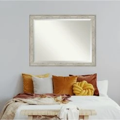 Amanti Art Crackled Metallic Beveled Bathroom Wall Mirror - 45 X 35 In. -Laural Home Shop 81314f610ec6c422 5259 w800 h800 b0 p0